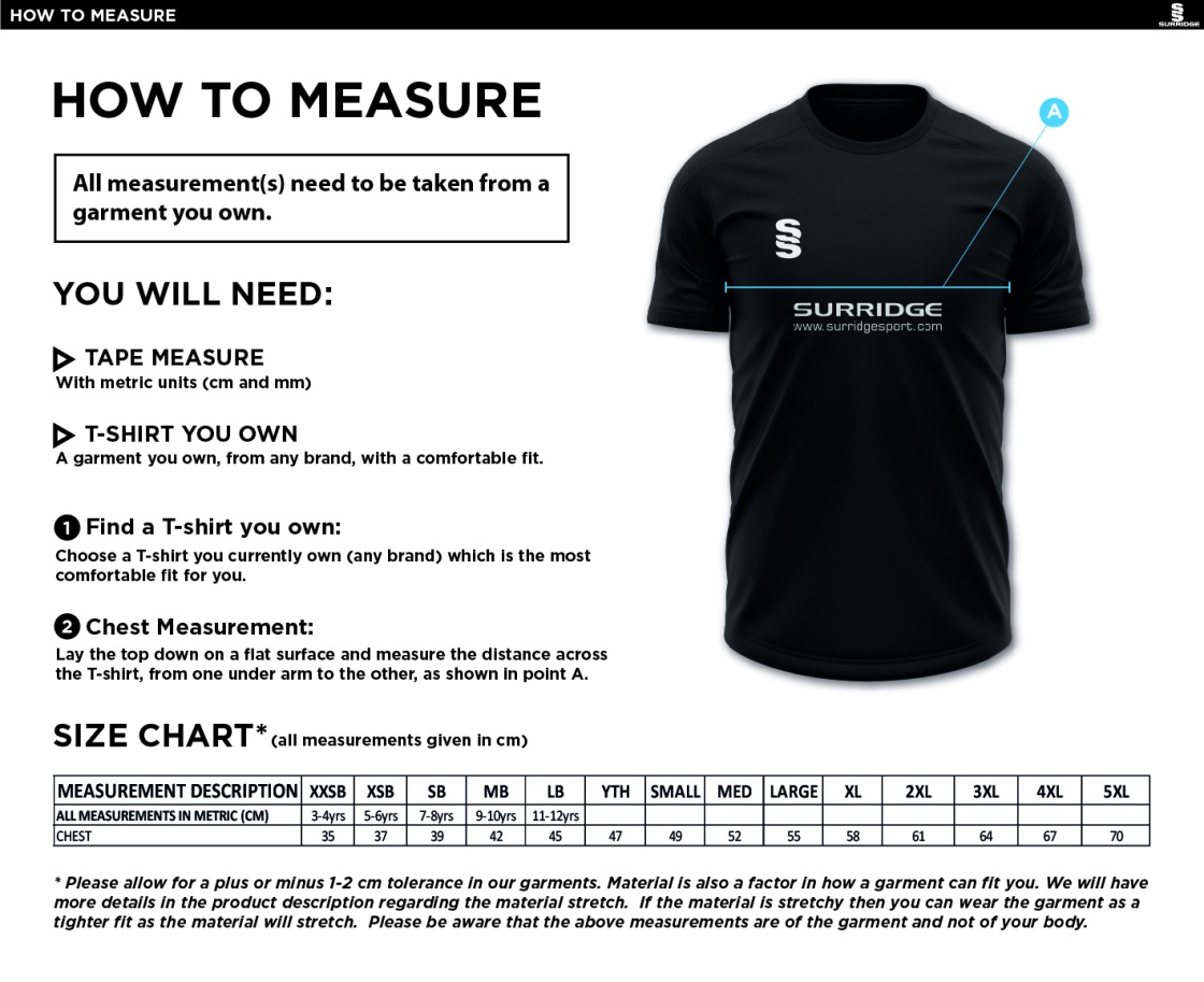 donemana cc Dual Training Vest : Navy - Size Guide