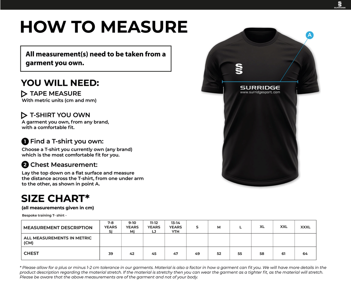 donemana cc Impact T-Shirt : Royal - Size Guide